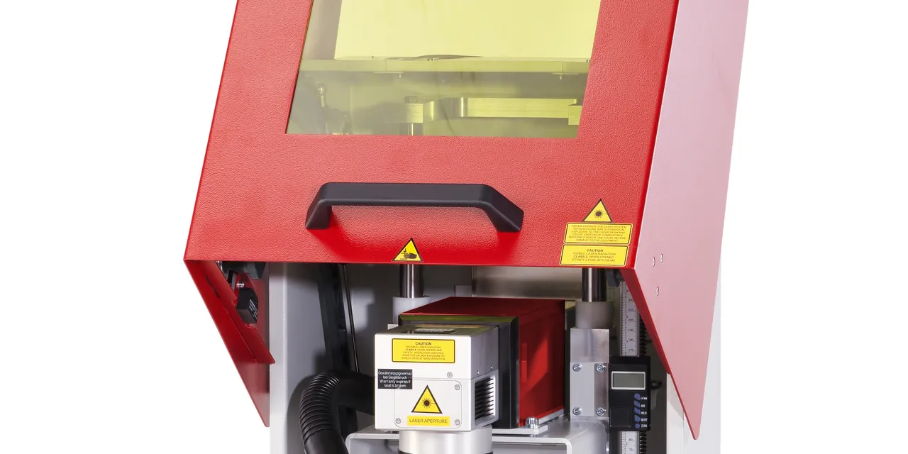 Trotec ProMarker 300 laser marking machine with compact desktop design