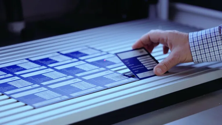 Trotec laser marking machine engraving serialized ID plates with precision