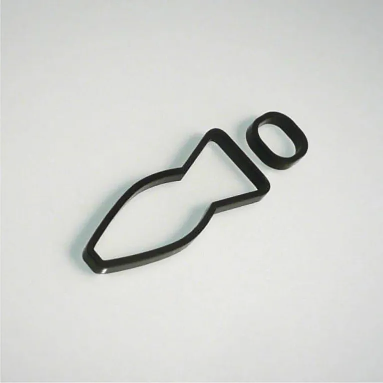 Laser-cut black rubber parts shaped with Trotec CO₂ laser cutter